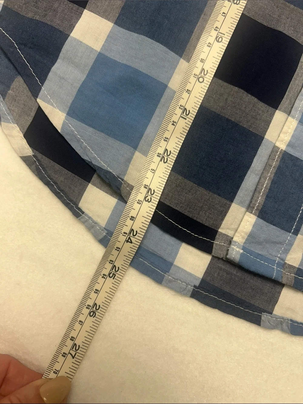 The Children’s Place 100% Cotton Boys 10 Blue and White Plaid Button-Down Shirt